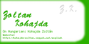 zoltan kohajda business card