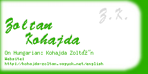 zoltan kohajda business card